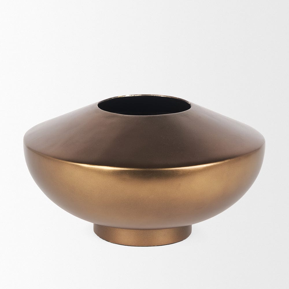 Mercana - Quiana Large Gold Metal Vase - 70662 view 2