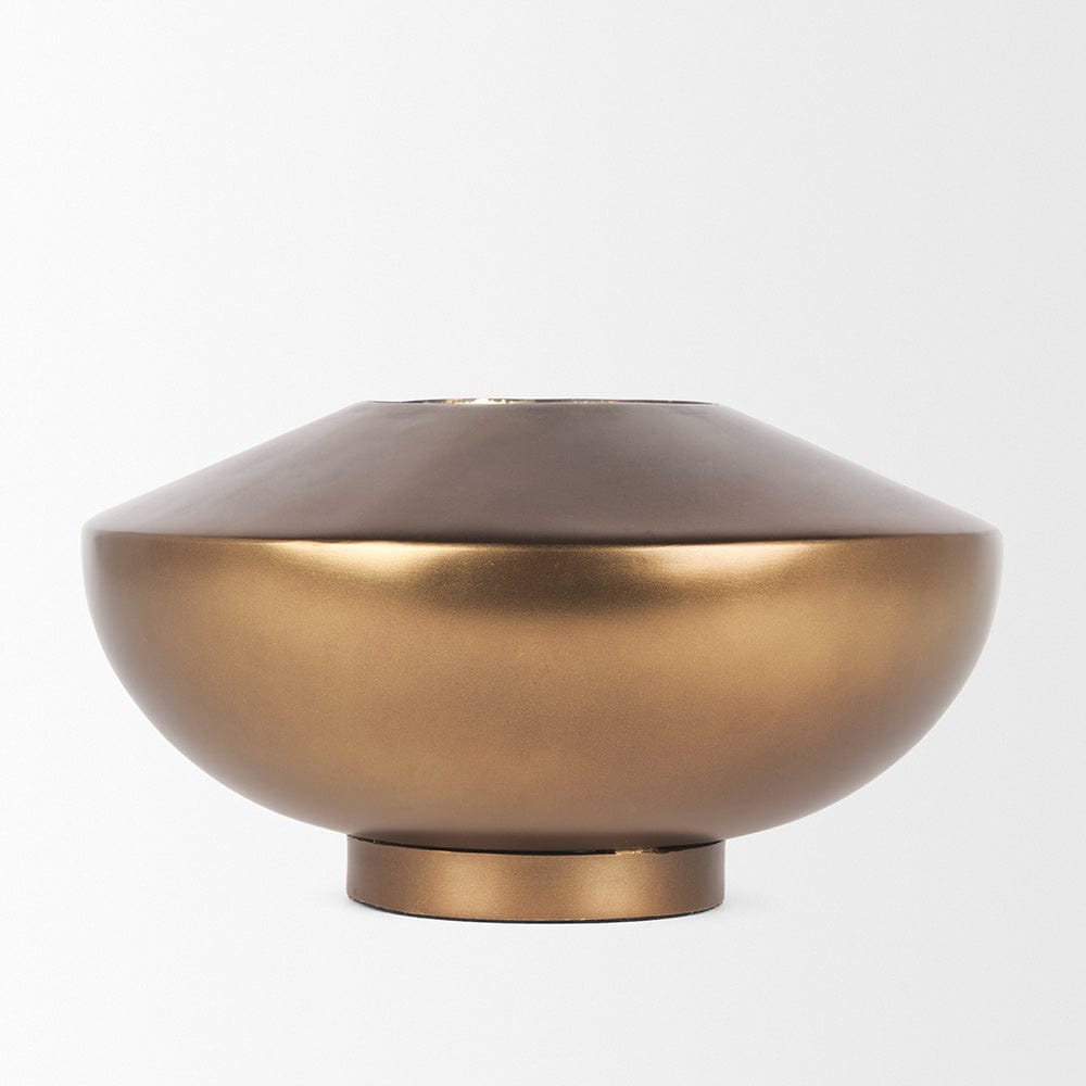 Mercana - Quiana Large Gold Metal Vase - 70662 view 3