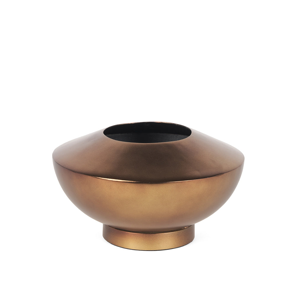 Mercana - Quiana Medium Textured Gold Metal Vase - 70663 view 1