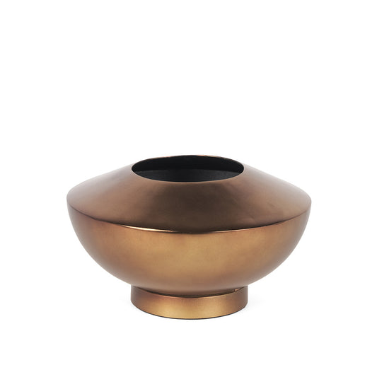 Mercana - Quiana Medium Textured Gold Metal Vase - 70663 view 1