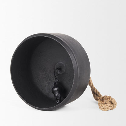 Mercana - Quincy Large Matte Black Metal Decorative Bell Object - 70654 view 5