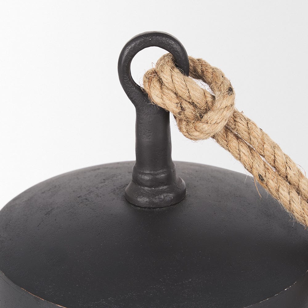 Mercana - Quincy Large Matte Black Metal Decorative Bell Object - 70654 view 6