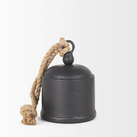 Mercana - Quincy Medium Matte Black Metal Decorative Bell Object - 70655 view 2