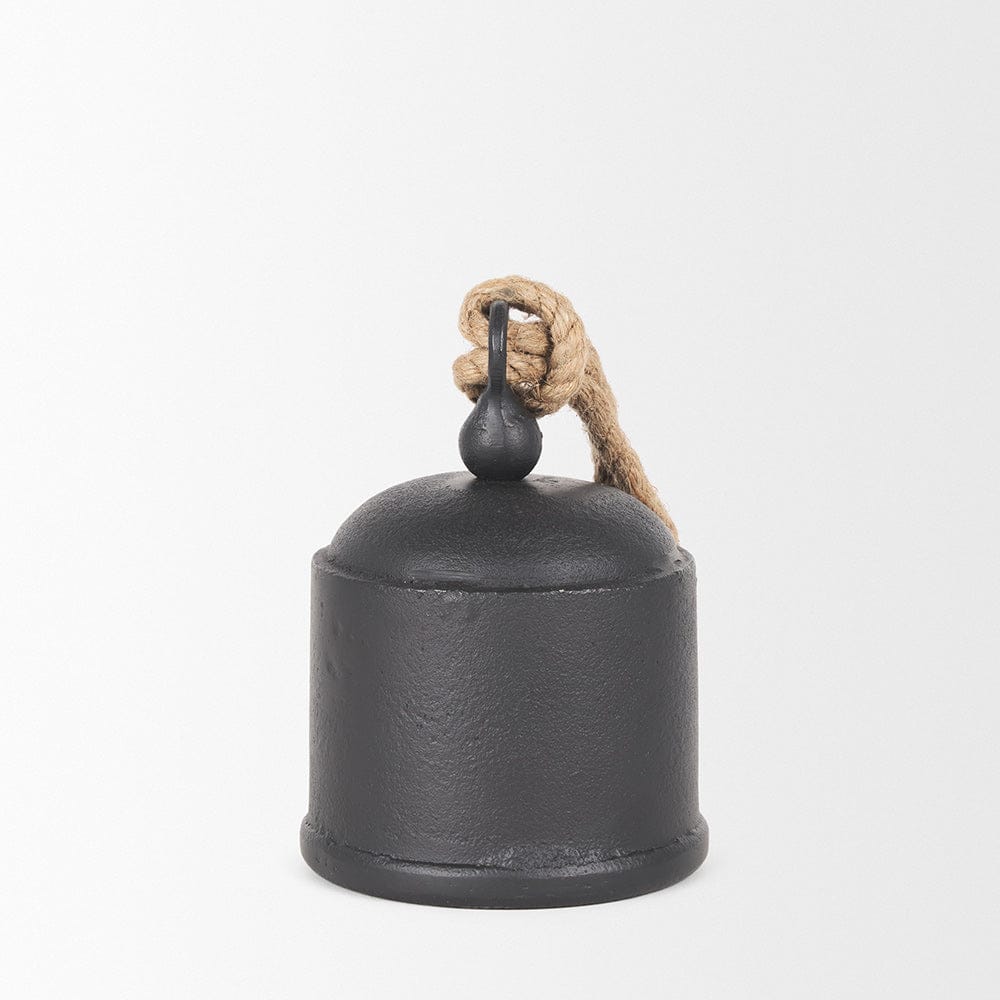 Mercana - Quincy Medium Matte Black Metal Decorative Bell Object - 70655 view 3