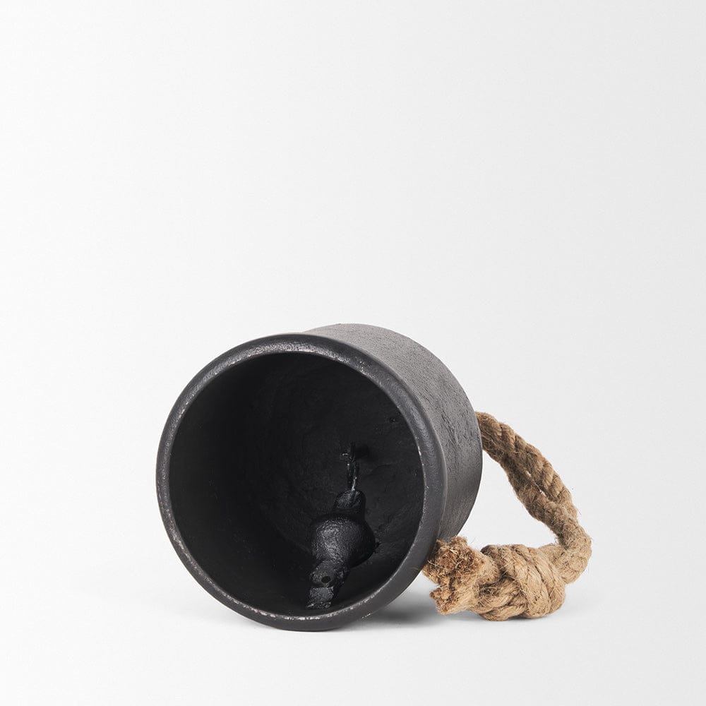 Mercana - Quincy Medium Matte Black Metal Decorative Bell Object - 70655 view 5