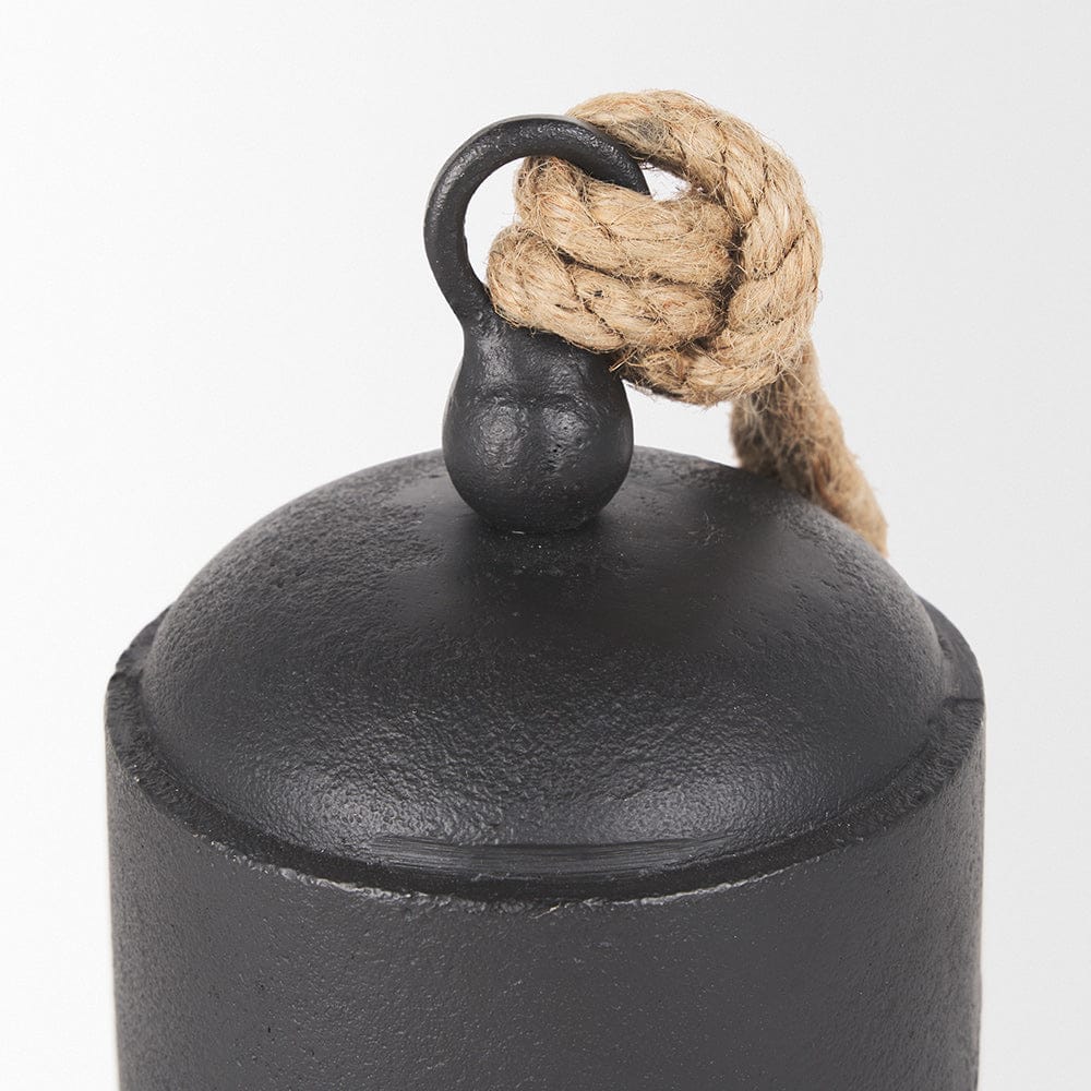 Mercana - Quincy Medium Matte Black Metal Decorative Bell Object - 70655 view 6