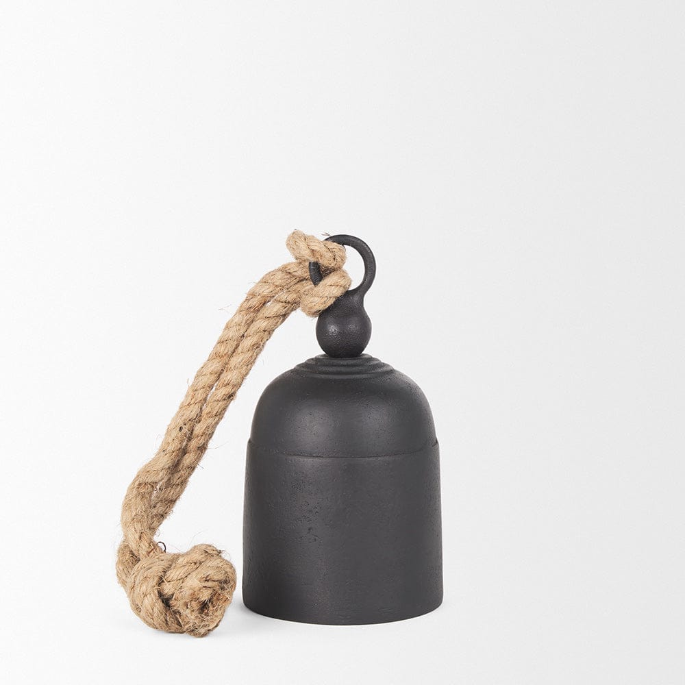 Mercana - Quincy Small Matte Black Metal Decorative Bell Object - 70656 view 2