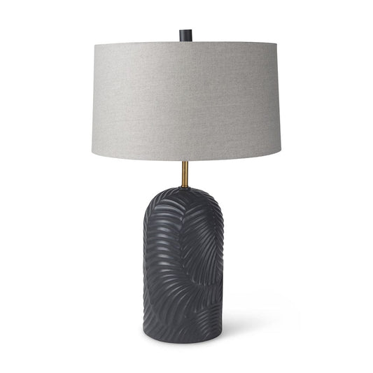 Mercana - Quinn 18.0L x 18.0W x 28.8H Navy Base W/Beige Fabric Shade Table Lamp - 69704 view 1
