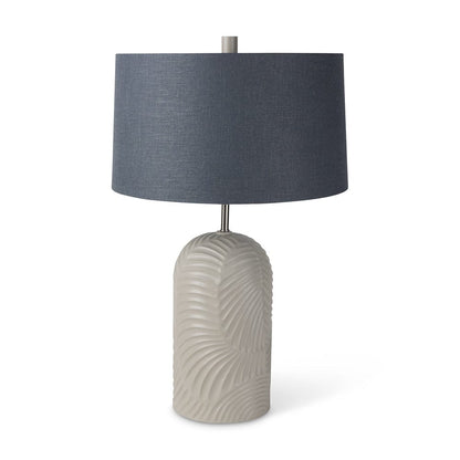 Mercana - Quinn 19.0L x 19.0W x 24.6H Beige Base W/Navy Fabric Shade Table Lamp - 69705 view 1