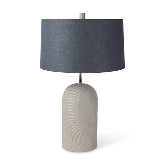 Mercana - Quinn 19.0L x 19.0W x 24.6H Beige Base W/Navy Fabric Shade Table Lamp - 69705 view 1
