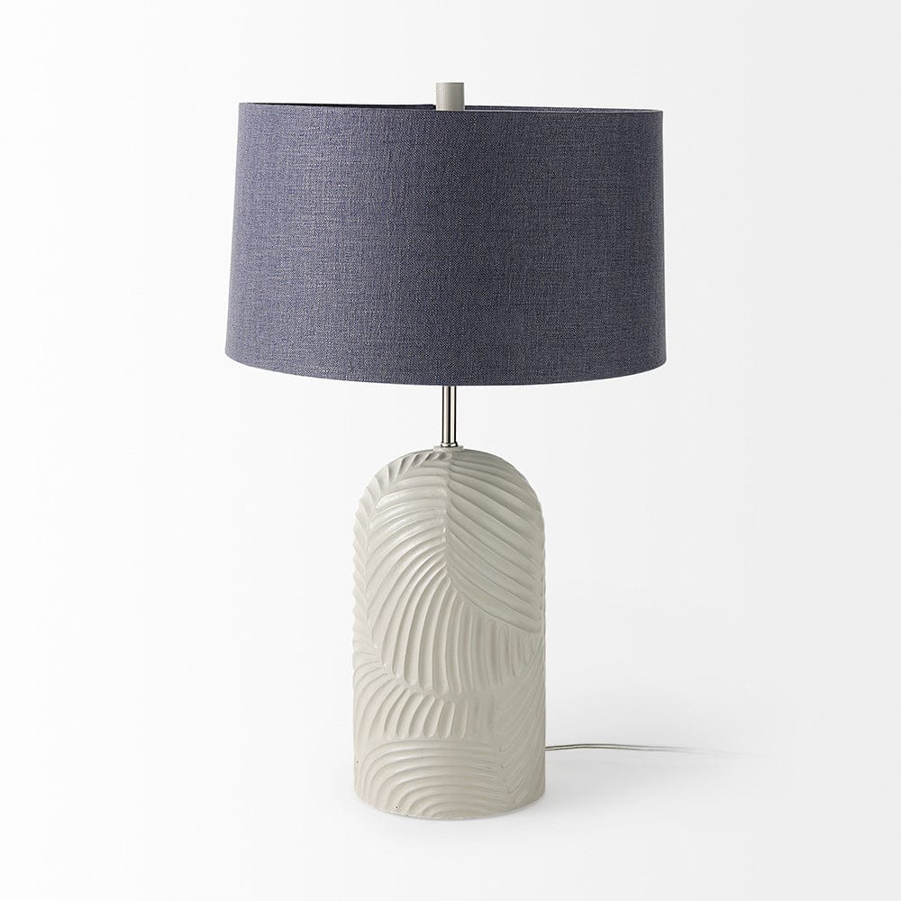 Mercana - Quinn 19.0L x 19.0W x 24.6H Beige Base W/Navy Fabric Shade Table Lamp - 69705 view 2