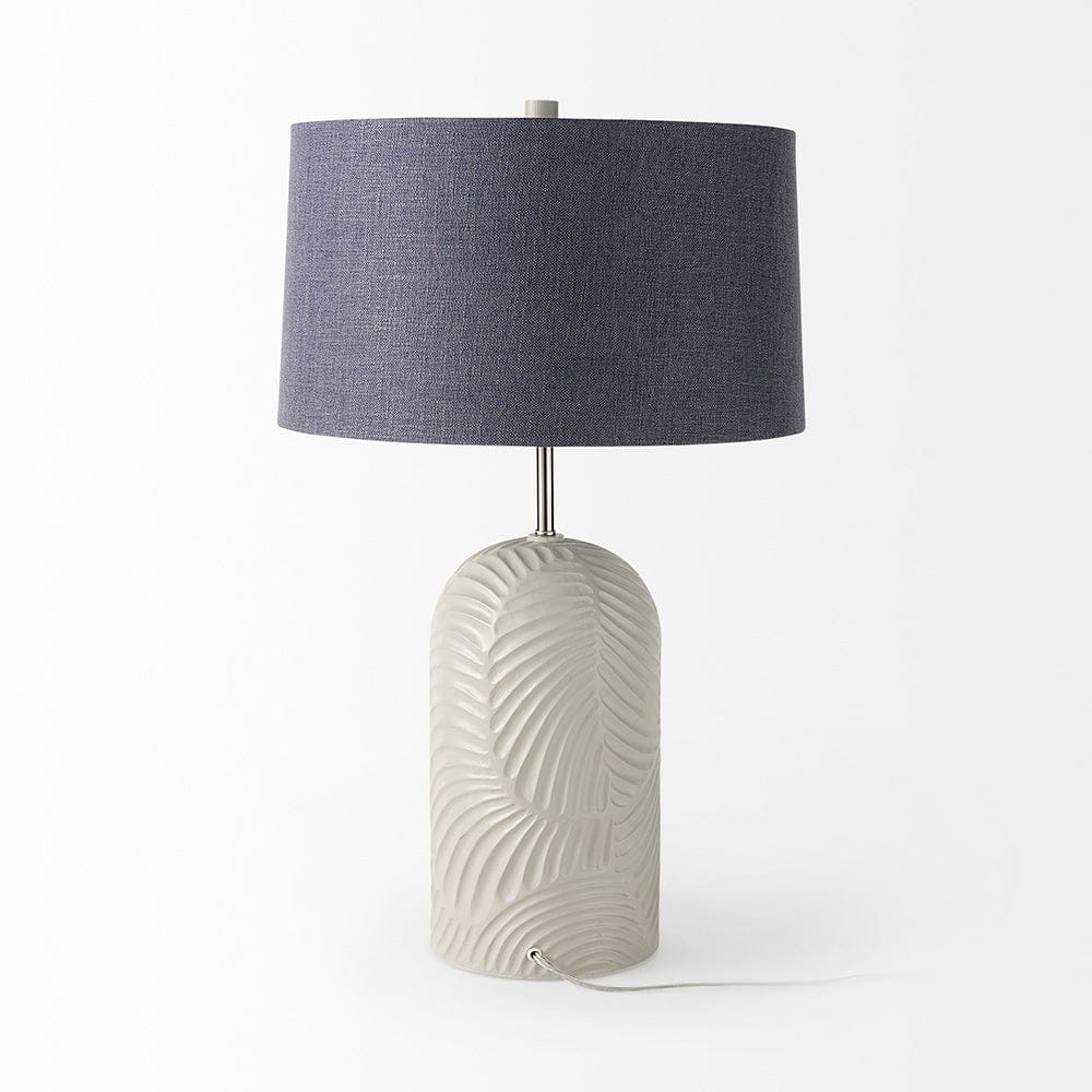 Mercana - Quinn 19.0L x 19.0W x 24.6H Beige Base W/Navy Fabric Shade Table Lamp - 69705 view 3