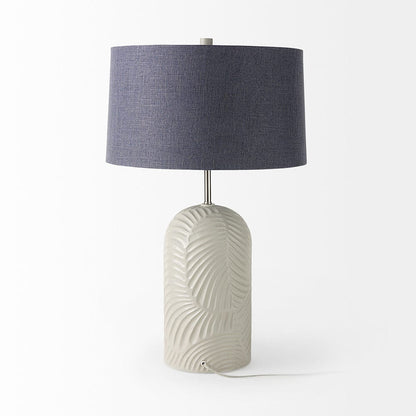 Mercana - Quinn 19.0L x 19.0W x 24.6H Beige Base W/Navy Fabric Shade Table Lamp - 69705 view 3