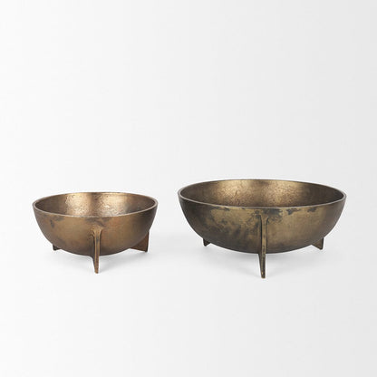 Mercana - Quita Large Gold Metal Decorative Bowls (Set of 2) - 70661 view 4