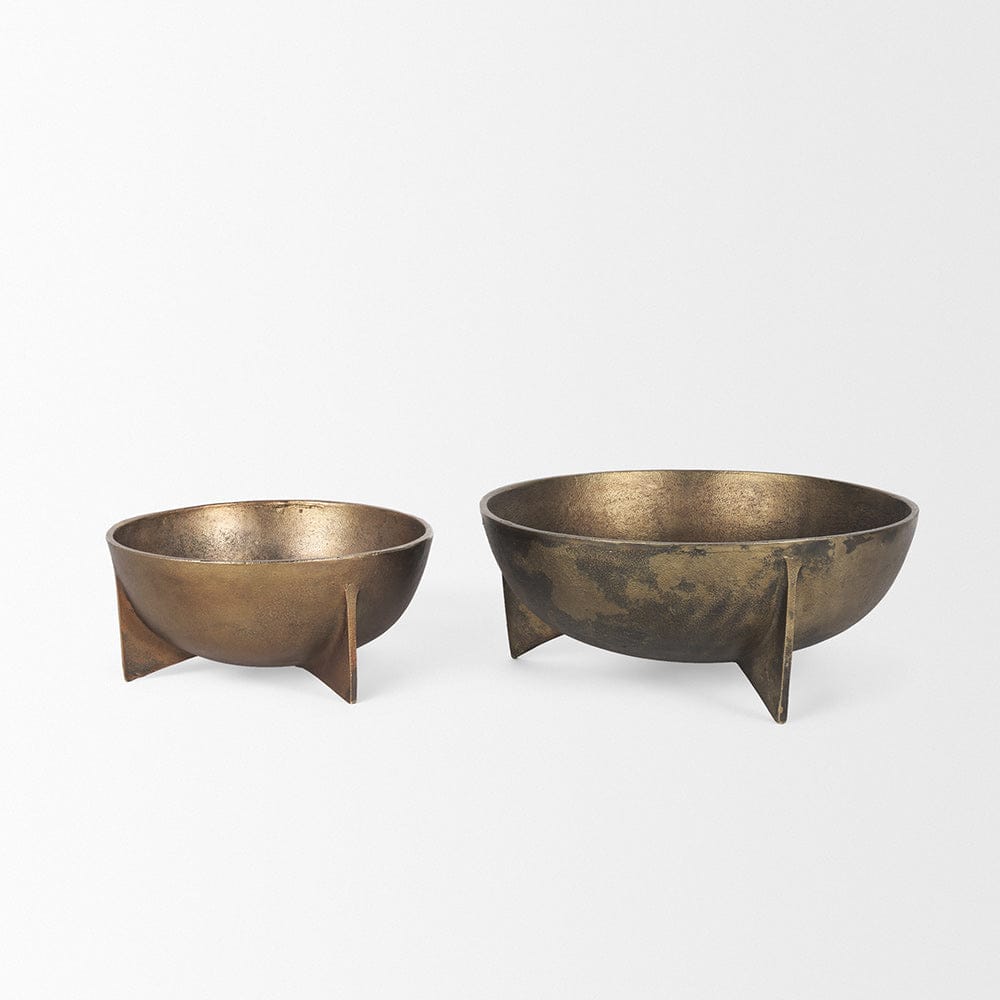 Mercana - Quita Large Gold Metal Decorative Bowls (Set of 2) - 70661 view 5