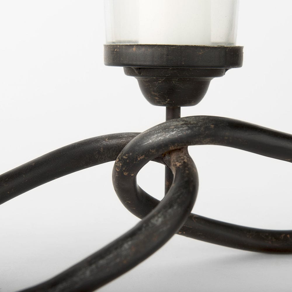 Mercana - Quito Black Metal Chain-Link Five Candle Table Candle Holder - 53337_CLOSEOUT view 6