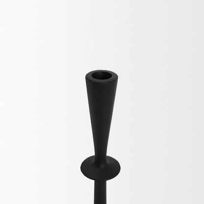 Mercana - Qwin Matte Black Cast Aluminum Medium Candle Holder - 70717 view 3