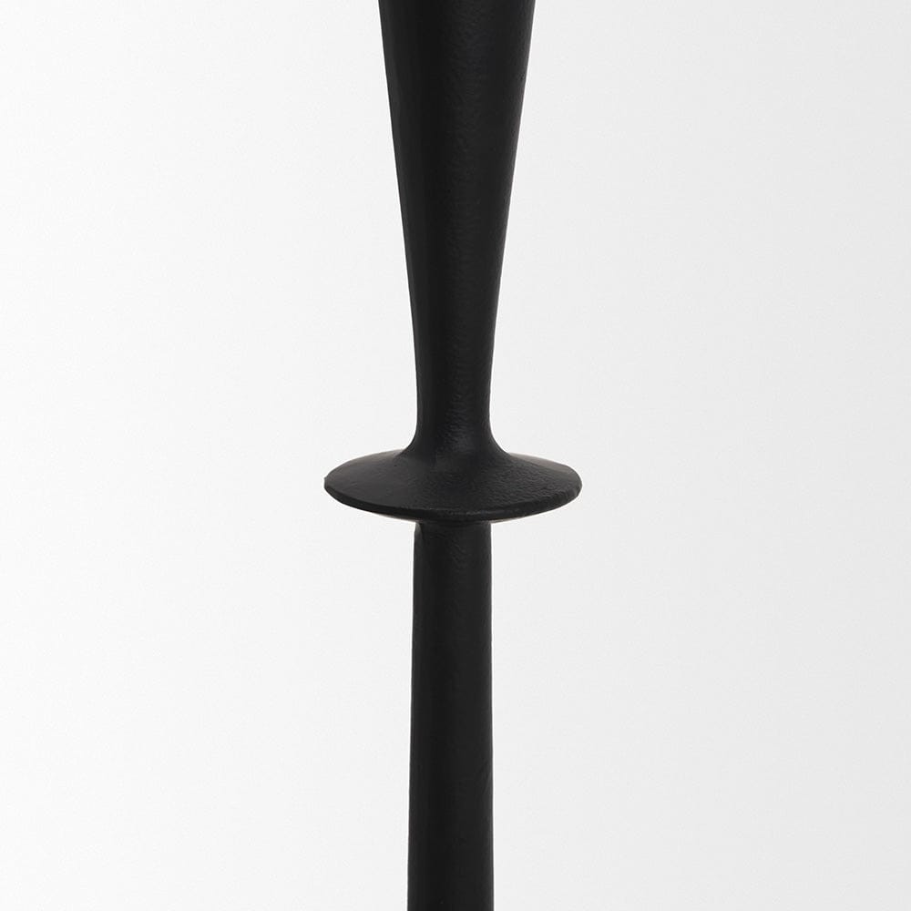 Mercana - Qwin Matte Black Cast Aluminum Medium Candle Holder - 70717 view 4