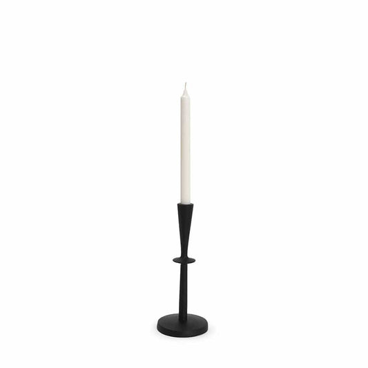 Mercana - Qwin Matte Black Cast Aluminum Short Candle Holder - 70716 view 1