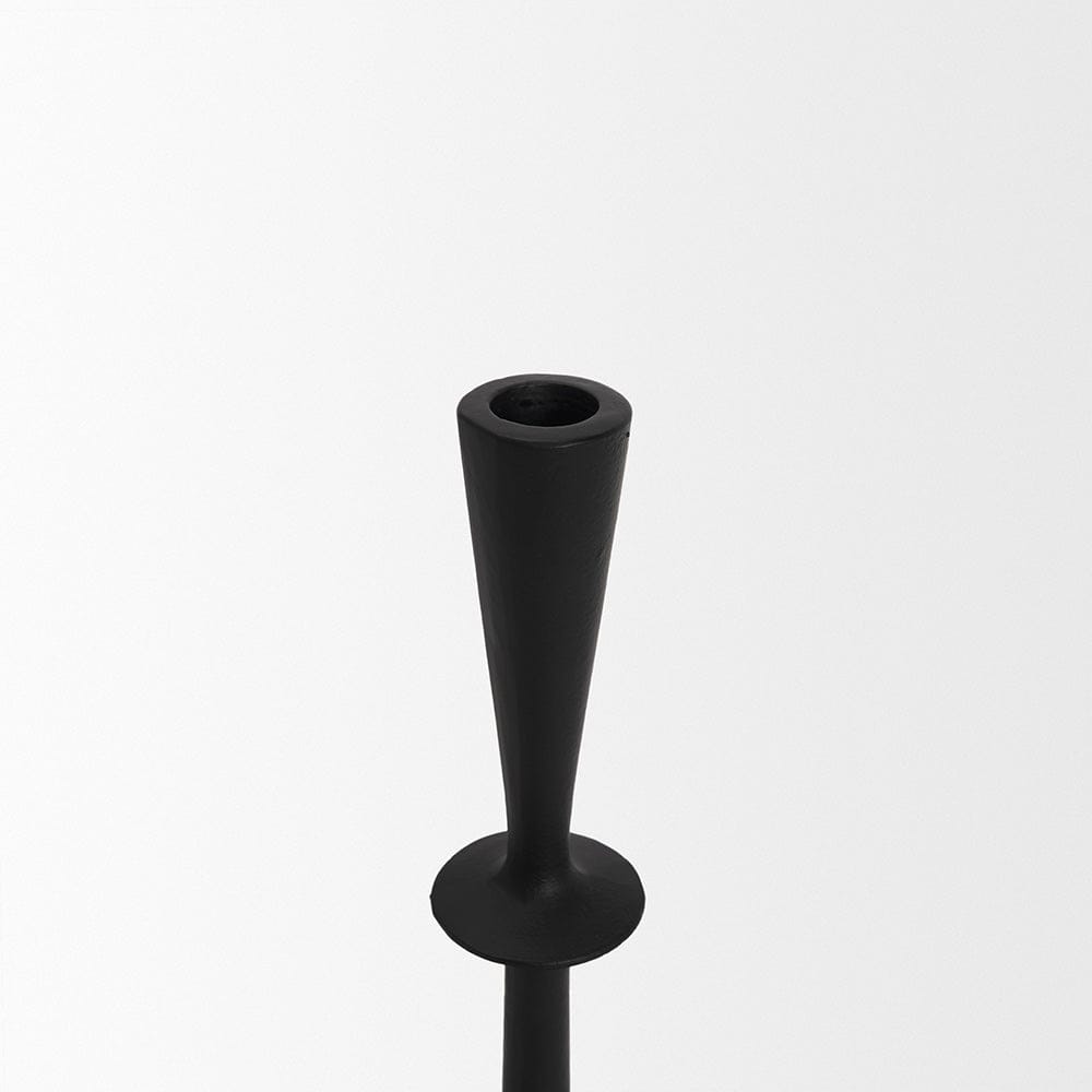 Mercana - Qwin Matte Black Cast Aluminum Short Candle Holder - 70716 view 3