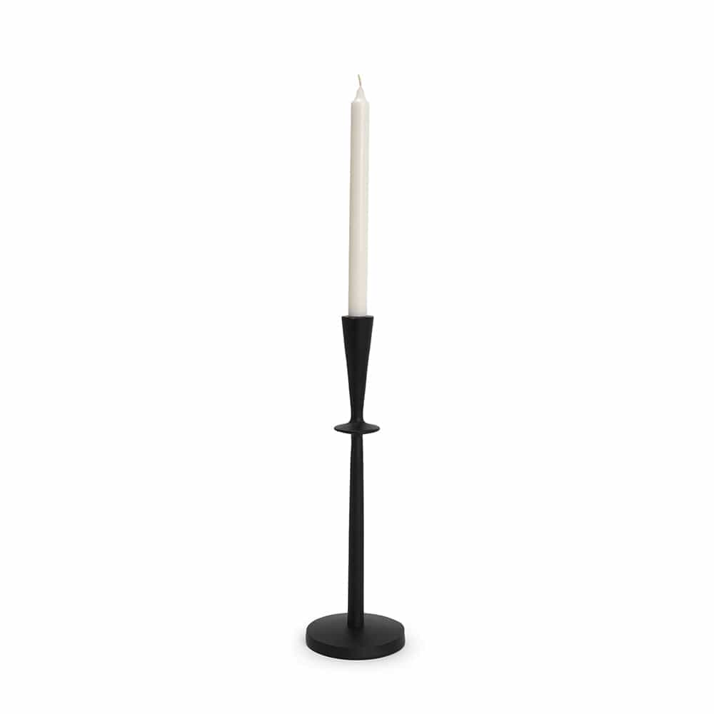 Mercana - Qwin Matte Black Cast Aluminum Tall Candle Holder - 70718 view 1