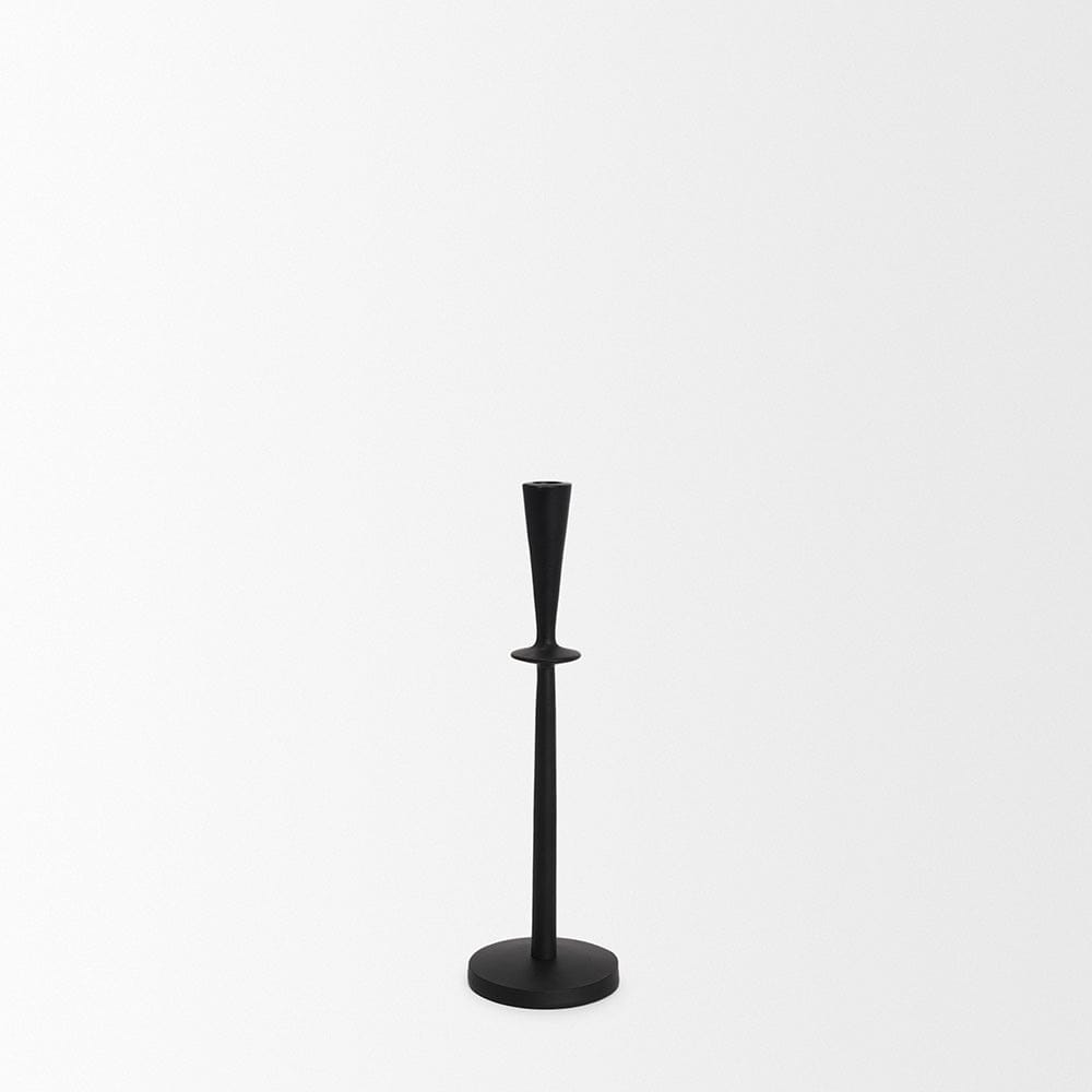 Mercana - Qwin Matte Black Cast Aluminum Tall Candle Holder - 70718 view 2