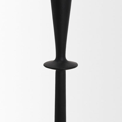Mercana - Qwin Matte Black Cast Aluminum Tall Candle Holder - 70718 view 4