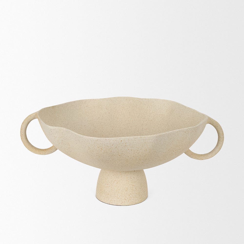 Mercana - Radka Beige Textured Large Metal Decorative Bowl - 70722 view 2
