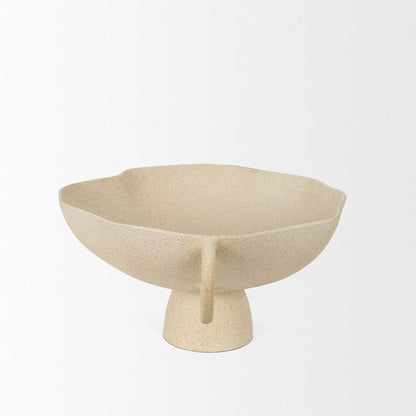 Mercana - Radka Beige Textured Large Metal Decorative Bowl - 70722 view 3