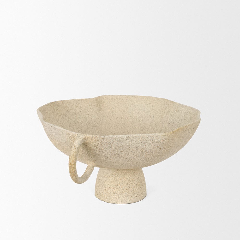 Mercana - Radka Beige Textured Large Metal Decorative Bowl - 70722 view 4