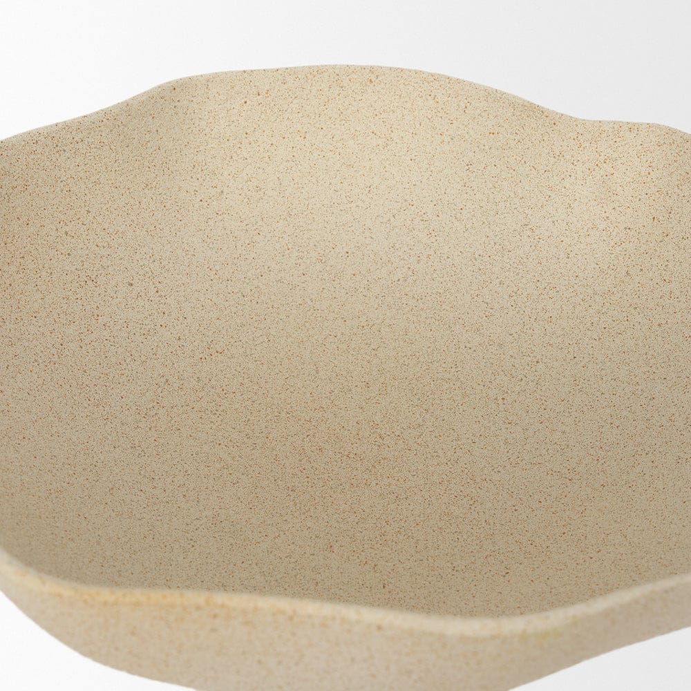 Mercana - Radka Beige Textured Large Metal Decorative Bowl - 70722 view 6