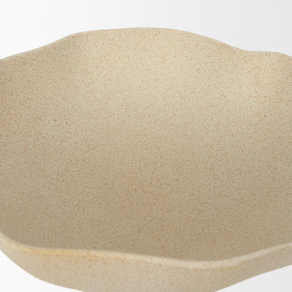 Mercana - Radka Beige Textured Large Metal Decorative Bowl - 70722 view 6