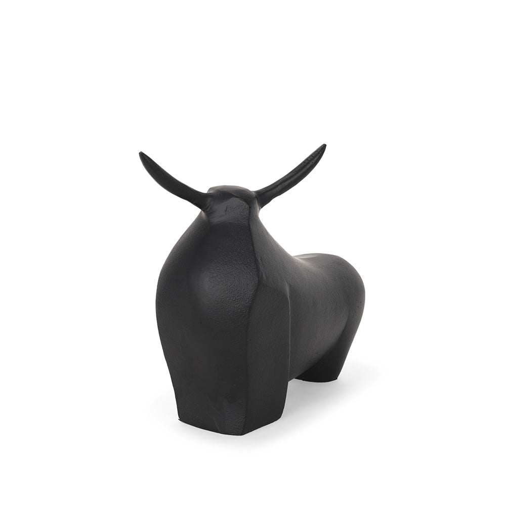 Mercana - Radu Large Matte Black Metal Bull Decorative Object - 70720 view 1