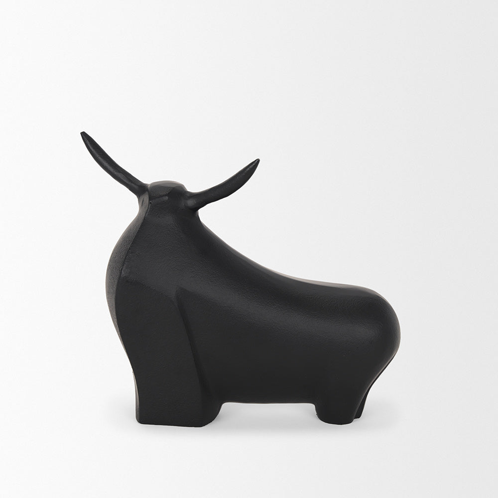 Mercana - Radu Large Matte Black Metal Bull Decorative Object - 70720 view 2