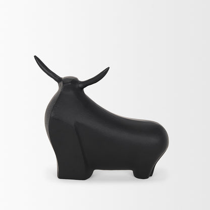 Mercana - Radu Large Matte Black Metal Bull Decorative Object - 70720 view 2