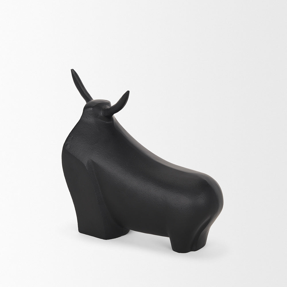 Mercana - Radu Large Matte Black Metal Bull Decorative Object - 70720 view 3