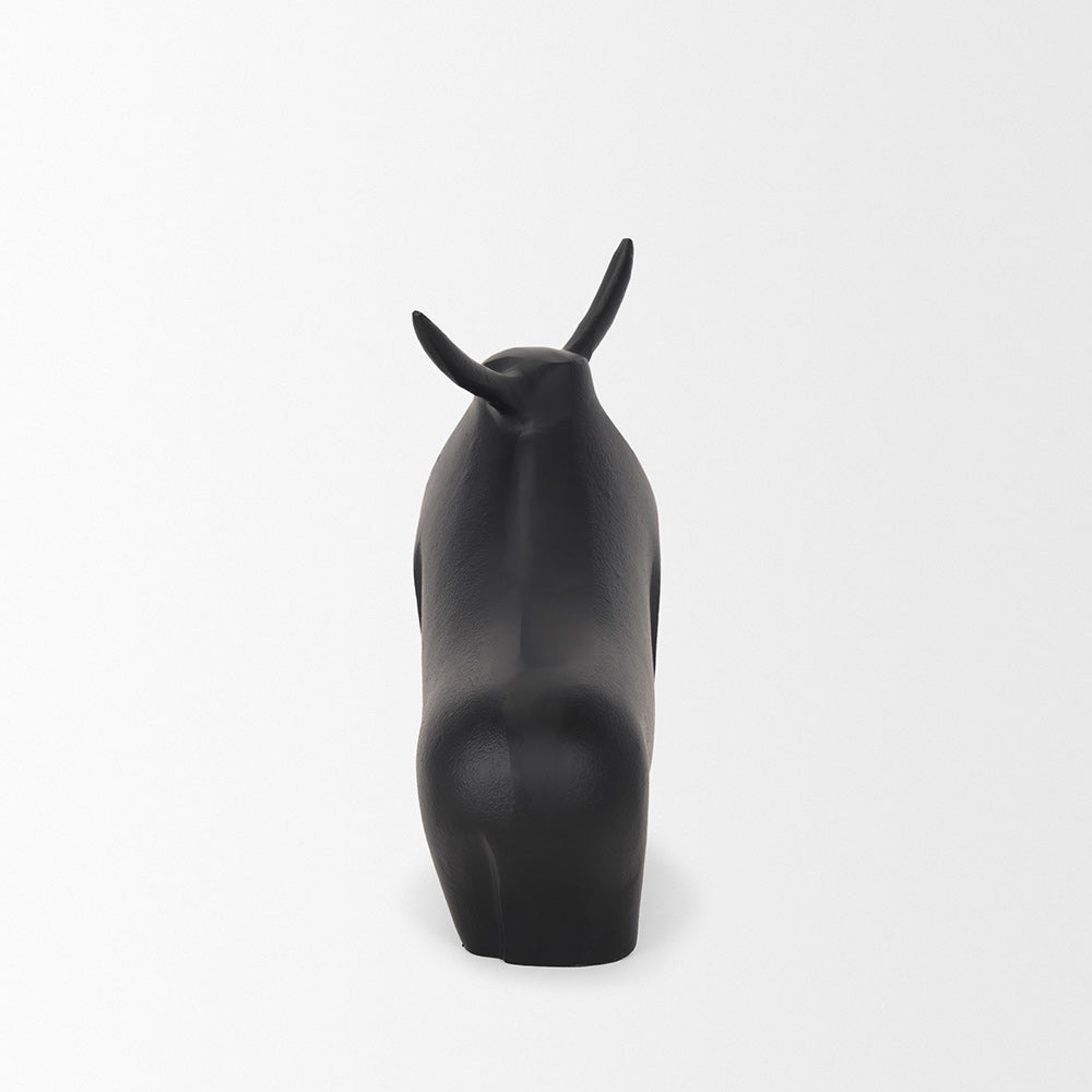 Mercana - Radu Large Matte Black Metal Bull Decorative Object - 70720 view 4