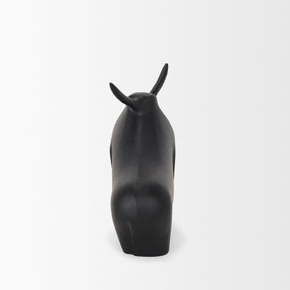 Mercana - Radu Large Matte Black Metal Bull Decorative Object - 70720 view 4