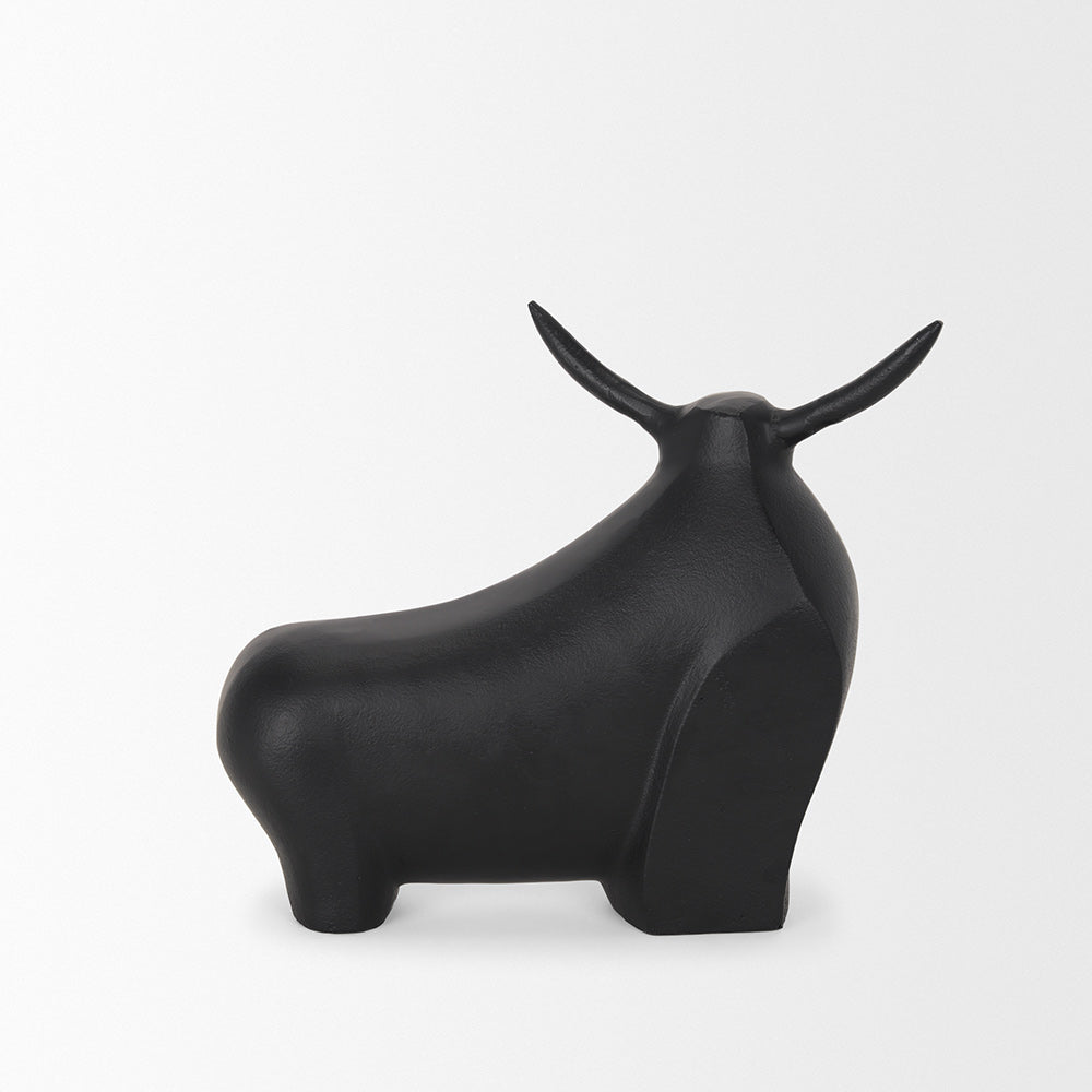 Mercana - Radu Large Matte Black Metal Bull Decorative Object - 70720 view 5