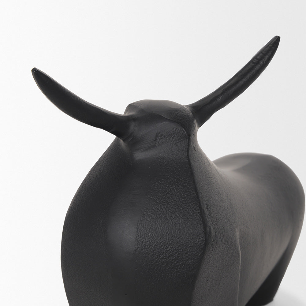 Mercana - Radu Large Matte Black Metal Bull Decorative Object - 70720 view 6