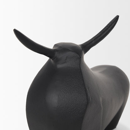 Mercana - Radu Large Matte Black Metal Bull Decorative Object - 70720 view 6