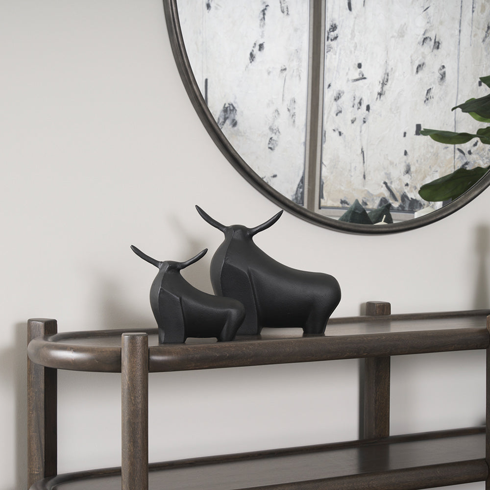 Mercana - Radu Large Matte Black Metal Bull Decorative Object - 70720 view 9