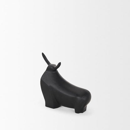 Mercana - Radu Small Matte Black Metal Bull Decorative Object - 70719 view 3
