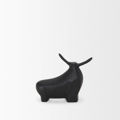 Mercana - Radu Small Matte Black Metal Bull Decorative Object - 70719 view 5