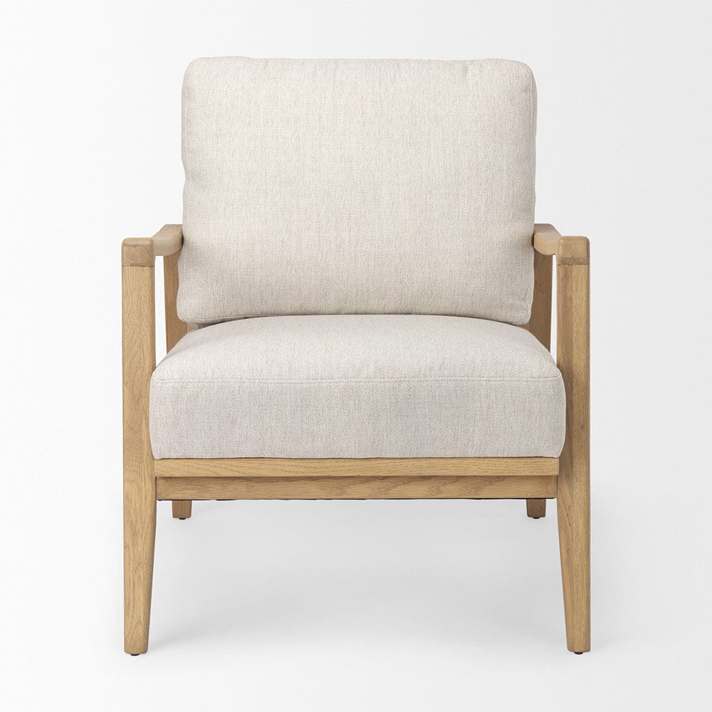 Mercana - Raeleigh 28.0L x 34.1W x 34.4H Cream Fabric W/Light Brown Wood Accent Chair - 69990 view 2