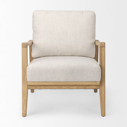 Mercana - Raeleigh 28.0L x 34.1W x 34.4H Cream Fabric W/Light Brown Wood Accent Chair - 69990 view 2