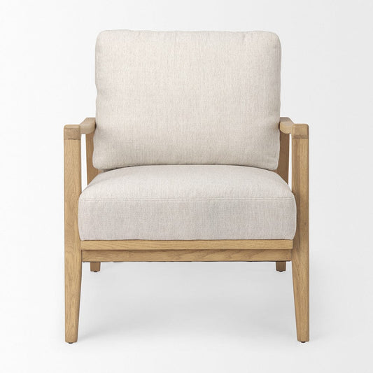 Mercana - Raeleigh 28.0L x 34.1W x 34.4H Cream Fabric W/Light Brown Wood Accent Chair - 69990 view 2