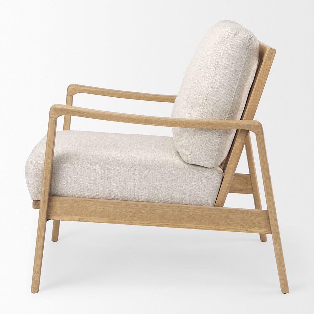 Mercana - Raeleigh 28.0L x 34.1W x 34.4H Cream Fabric W/Light Brown Wood Accent Chair - 69990 view 3