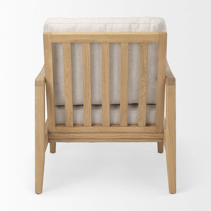 Mercana - Raeleigh 28.0L x 34.1W x 34.4H Cream Fabric W/Light Brown Wood Accent Chair - 69990 view 4