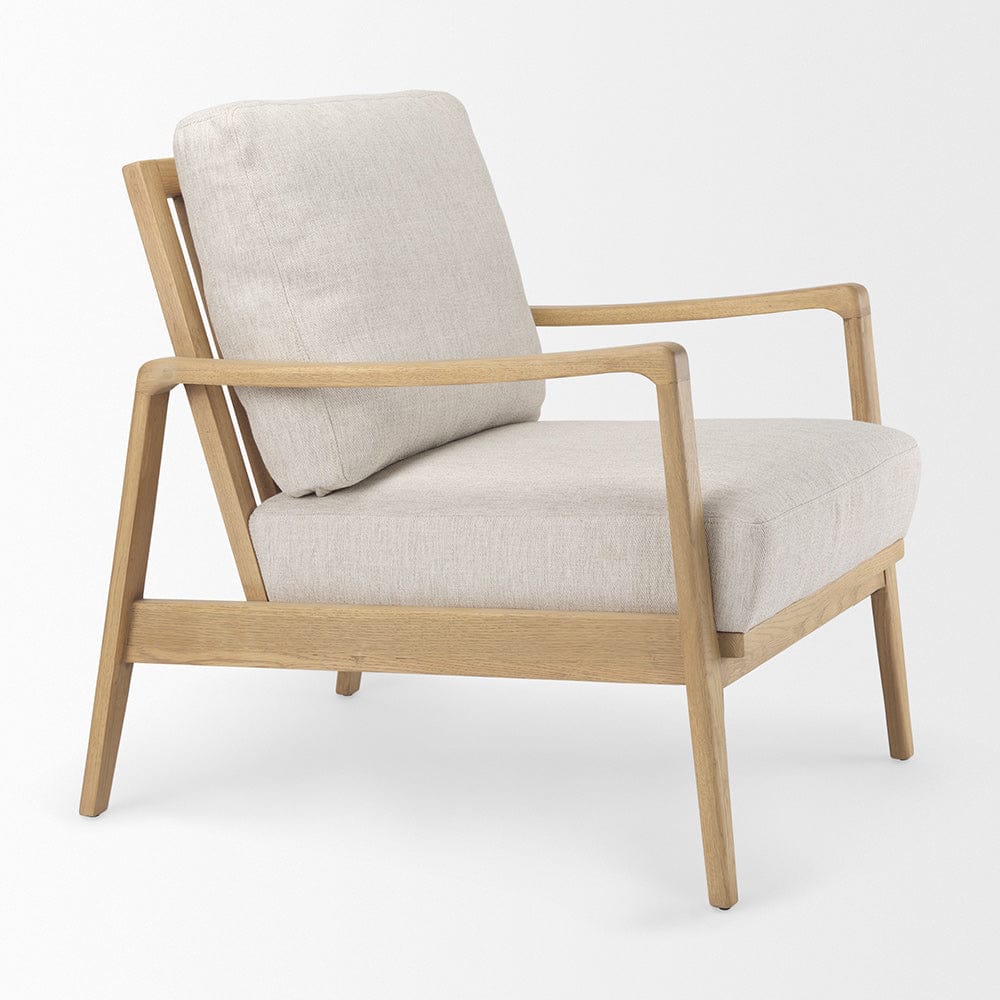Mercana - Raeleigh 28.0L x 34.1W x 34.4H Cream Fabric W/Light Brown Wood Accent Chair - 69990 view 6